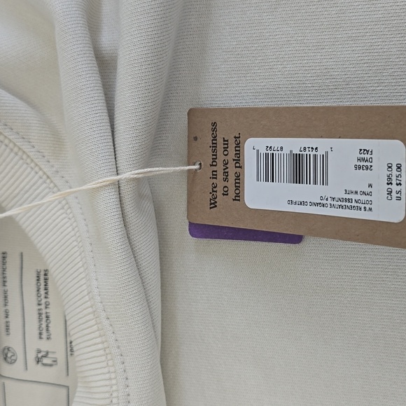 NWT Patagonia Women's Regen Organic Cotton Essential Pullover Beige Size Medium - Picture 17 of 17